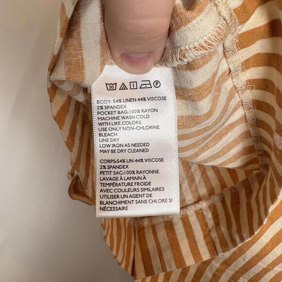 Urban Outfitters Rosie Ruffle Suspender Orange and White Striped Skirt Size: S - Picture 7 of 8